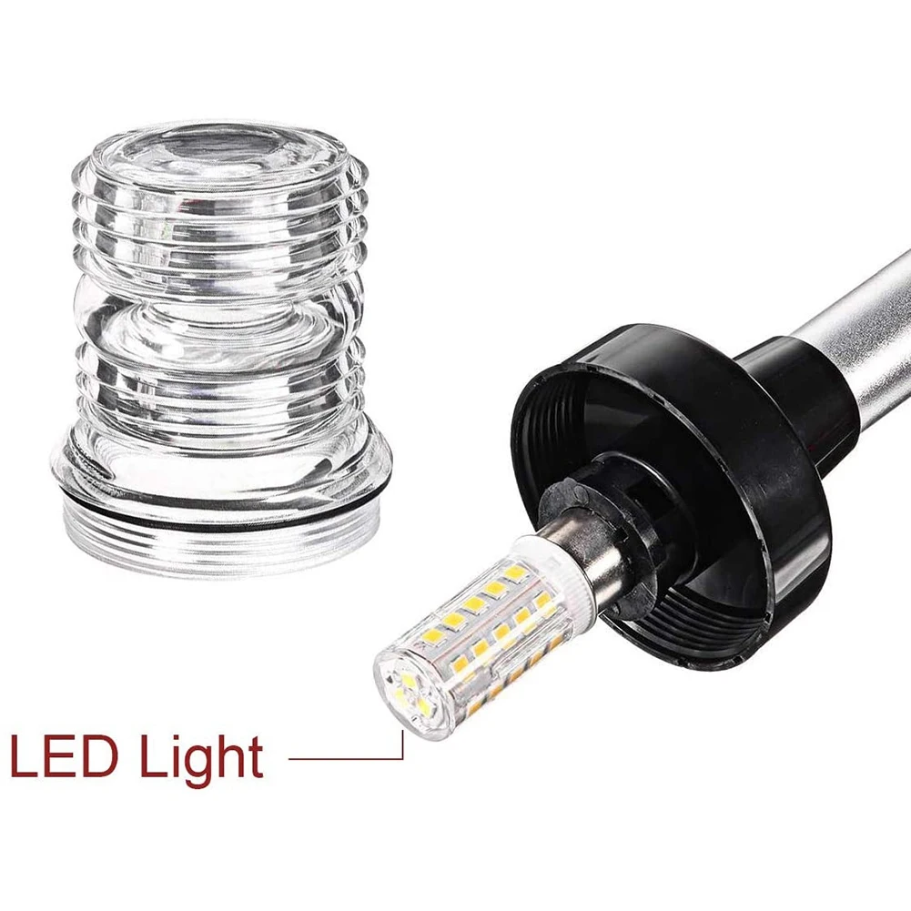 Luce di navigazione a LED pieghevole da 8 pollici Lampada di segnalazione a vela da 360 gradi per luce di ancoraggio di poppa per barche e yacht F