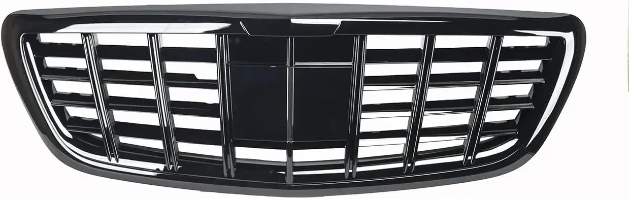 For Mercedes W222 S-CLASS S400 S500 2014 2015 2016 2017 2018 2019 2020 All Black w/Camera Hole Car Front Bumper Grille Grill