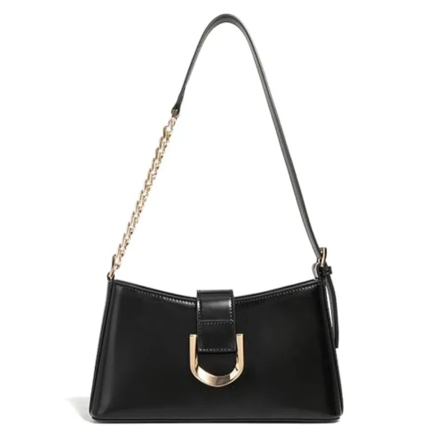 

Genuine Leather Shoulder Purse for Daily Life, Brown, Soft Touch Well-organized with Adjustable Straps and Secure Closure