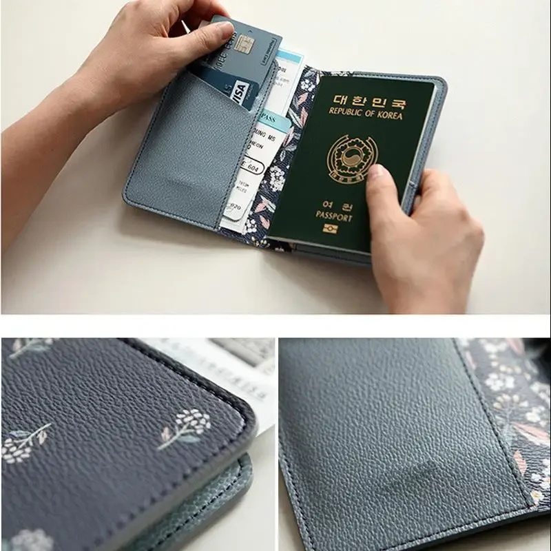 Cartoon Passport Cover Cute Travel PU Leather Passport Holder Protector Organizer Document Business Credit ID Cards Wallets Bags