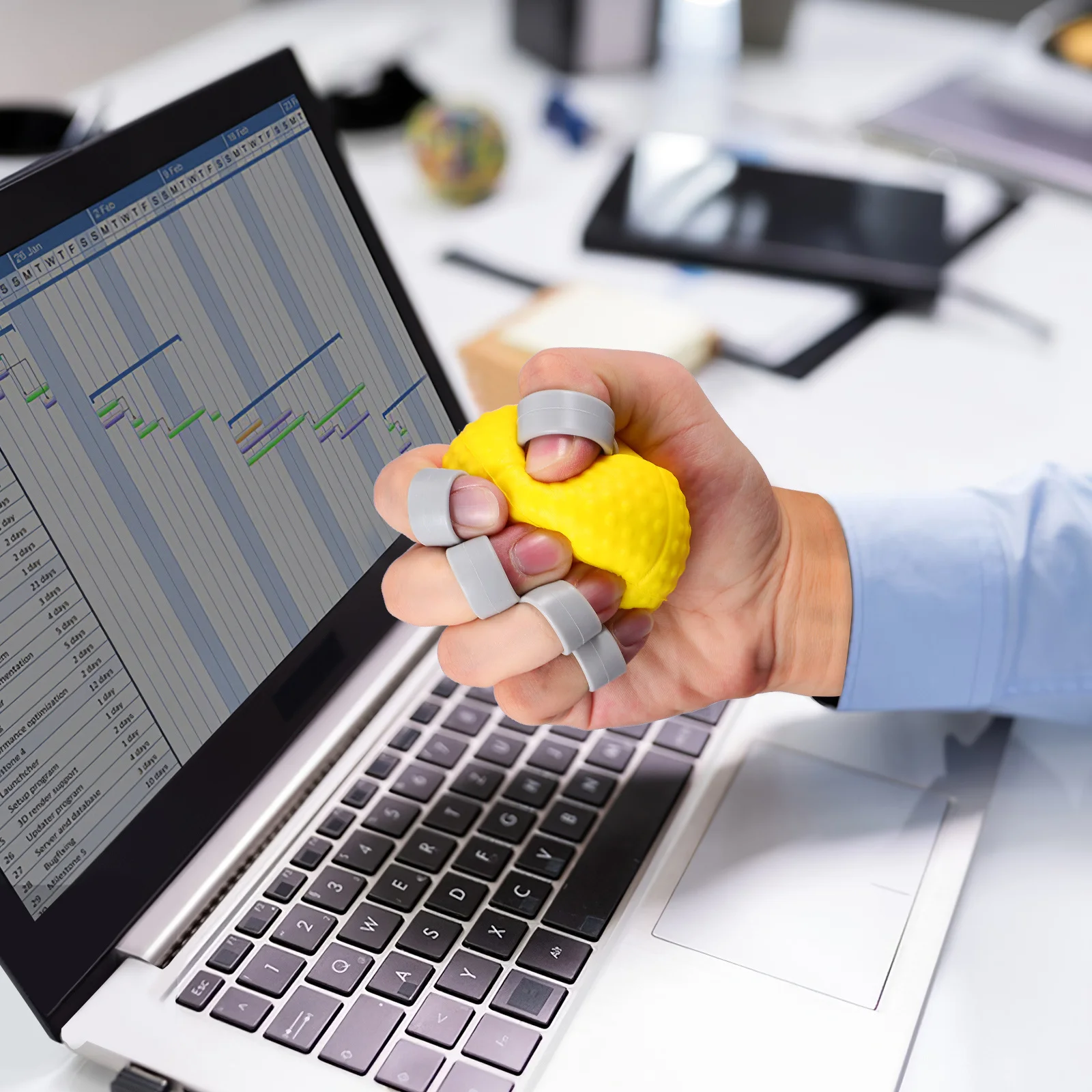 

2Pcs Handgrip Strength Trainer Finger Strengthener Compact Design Sports Rehabilitation Hand Recovery Workout Tool