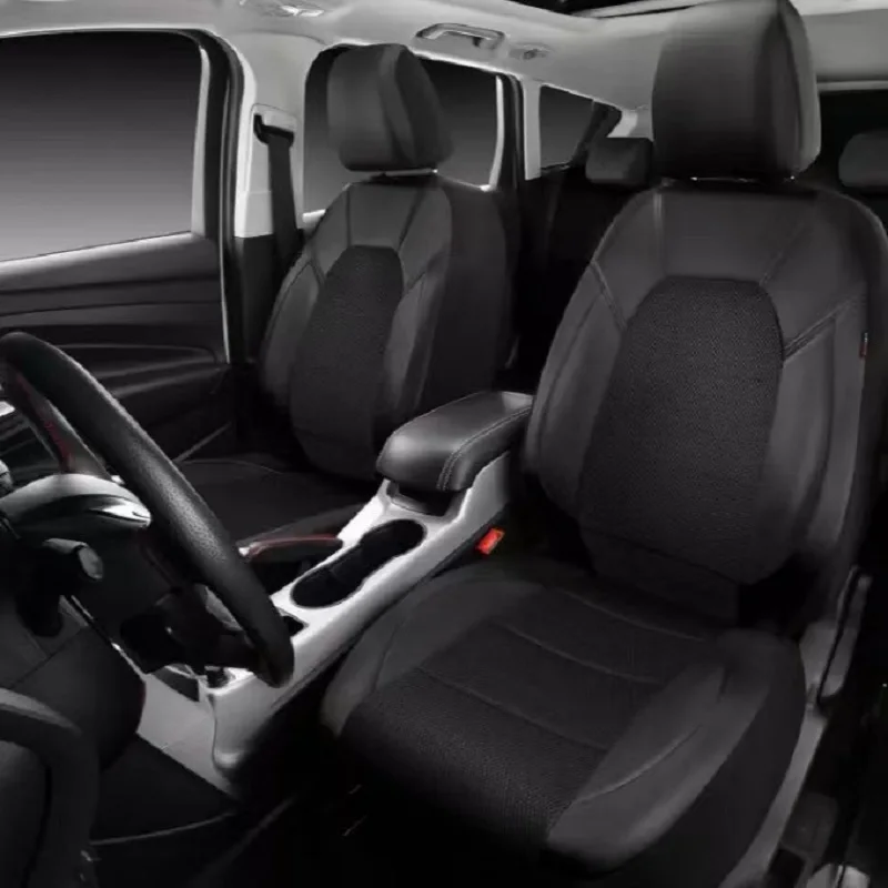 9-teiliger Universal-Autositzbezug aus Polyester und Leder mit Sandwich-Nähten