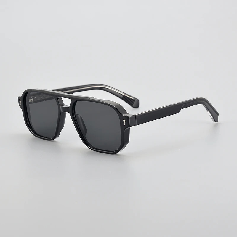 نظارات شمسية كلاسيكية مربعة الإطار كبيرة ، شعاع مزدوج سميك ، نظارات معتمة للقيادة ، اتجاه الشخصية ، UV400 المتخصصة ، الموضة