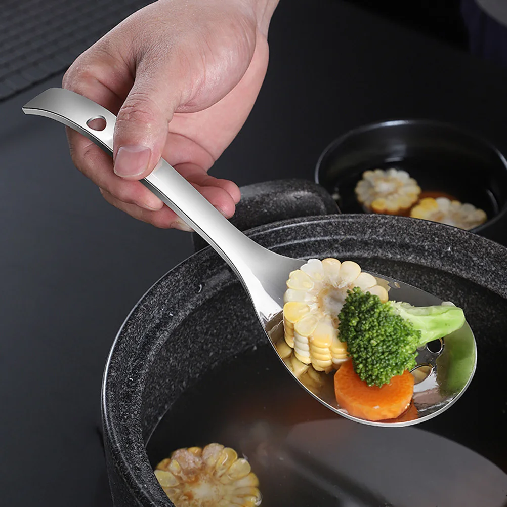 Colador de cuchara de arroz de acero inoxidable 304, filtro de orificio de alta densidad, herramienta de cocina para sopa de aceite, colador de alimentos, cuchara ranurada de Metal para servir