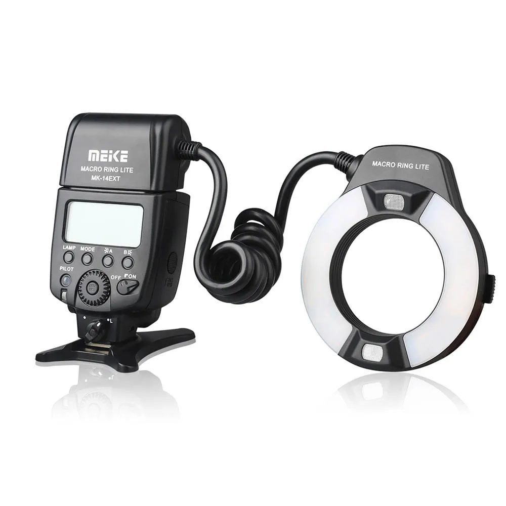 MEIKE MK-14EXT anillo Flash E-TTL Macro LED anillo Speedlite para Canon 550D/ 760D/ 750D/ 1100D para Nikon D80 D300S D600 D700 D800