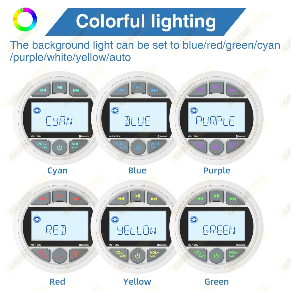 RV ستيريو ATV UTV IPX5 مقاوم للماء مشغل راديو MP3 بلوتوث FM AM الصوت ل محرك القارب المنزل RV يخت مقياس عربة مركبة بحرية