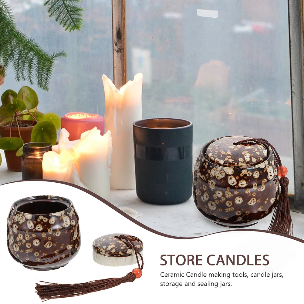 

2Pcs Ceramic Containers Premium Sealed Cans for DIY Making Storage Candy Snack Box Porcelain Sealed Cans