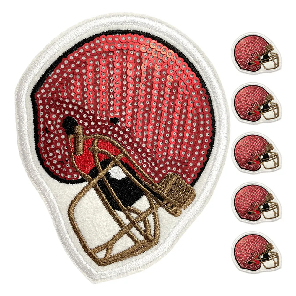 

6pcs Football Iron On Patches Embroidered Sports Appliques For Clothing Hats Backpacks Diy Team Support Gear Rugby