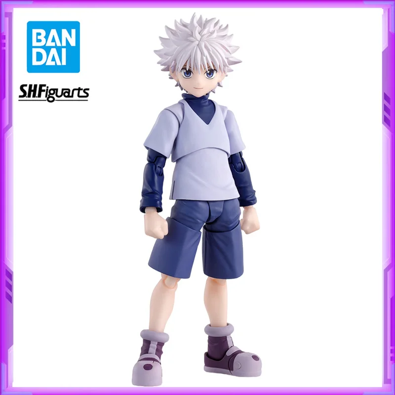 Original BANDAI SHF HUNTER HUNTER Killua Zoldyck PVC Anime Figures Action Figure Model Toys Christmas Gifts