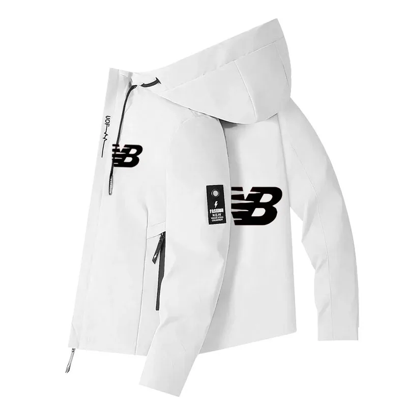 

Мужская модная спортивная куртка с капюшоном для бега на весну-осень, ветрозащитная и водонепроницаемая повседневная куртка на молнии