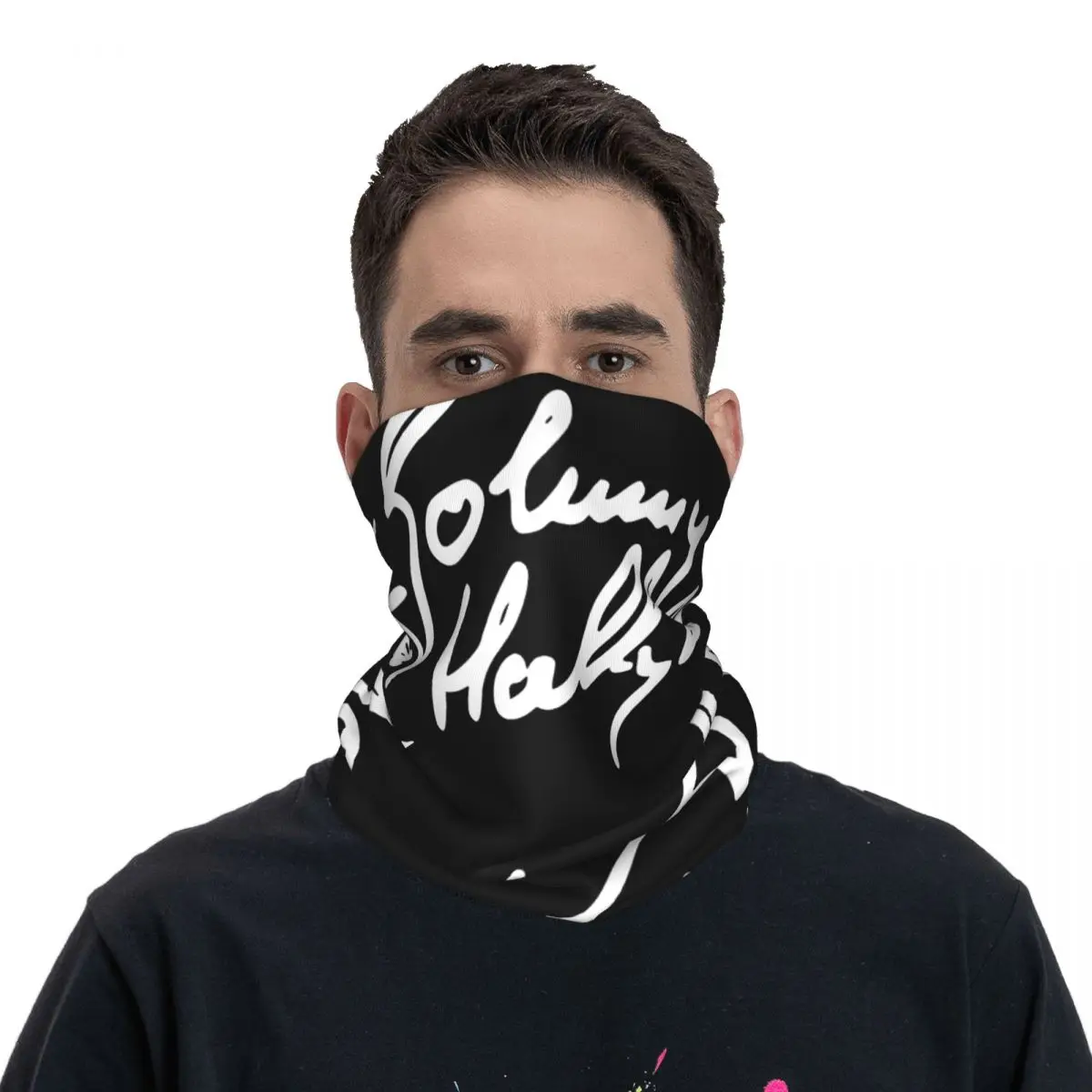 Unisex Johnny Hallyday Impresso Neck Gaiter, Máscara Facial, Cachecol, Quente, Headband, Caminhadas, Windproof