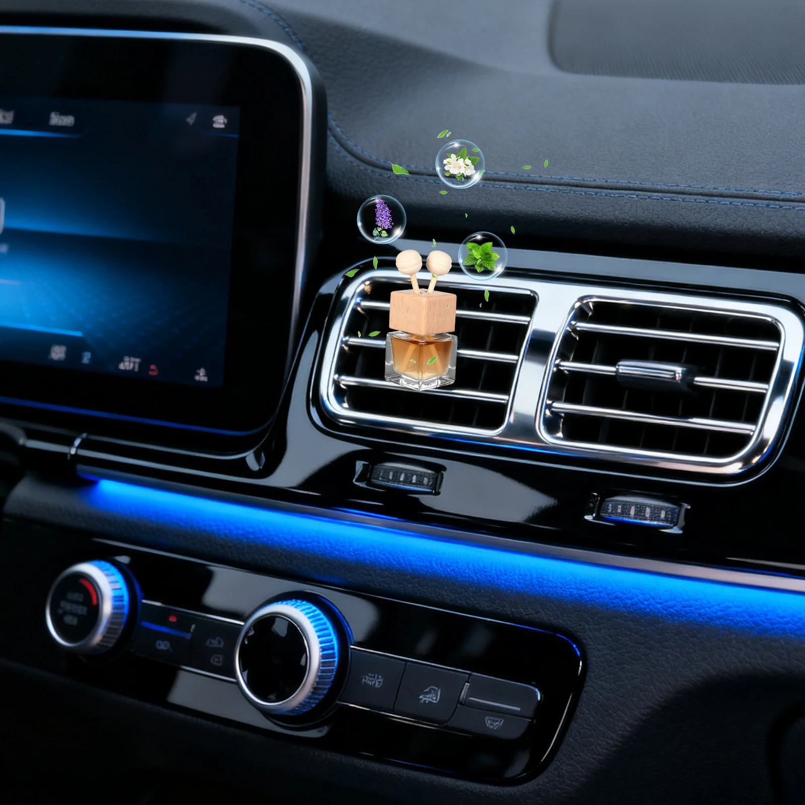 

4Pcs Perfume Bottles Glass Diffuser for Car Essential Oils Storage with Tight Seal Ideal for Auto Bedroom Bookshelf