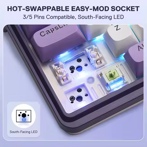 Redragon K745 PRO Wireless Gasket RGB 108 Keys Mechanical Gaming Keyboardw/Extra 4 Hotkeys, Hot-Swap Socket - Image 4