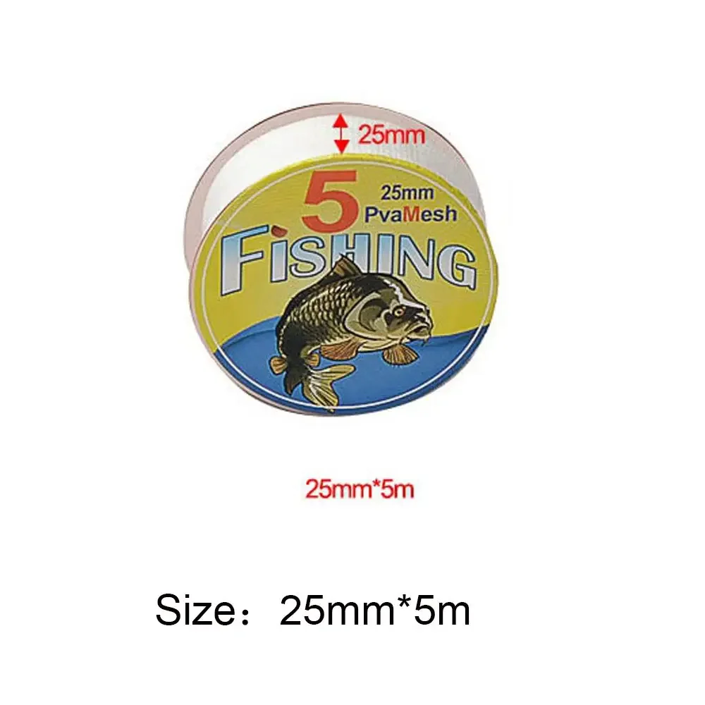 5M PVA Durchmesser 25/37/44mm Wasser auflösen Mesh Angeln Wasser löslich mesh Karpfen Grob Angeln locken tasche Angeln Zubehör