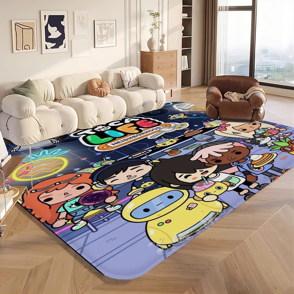 Toca Boca Toca Life World-alfombrilla antideslizante para el hogar, alfombrilla suave para dormitorio, casa y lavandería, estilo INS