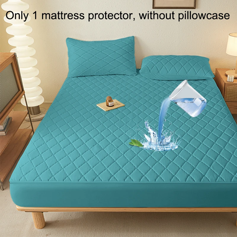 1 غطاء مائل حديث بسيط مقاوم للماء، غطاء سرير أزرق اللون لغرفة النوم والفراش (باستثناء كيس الوسادة)