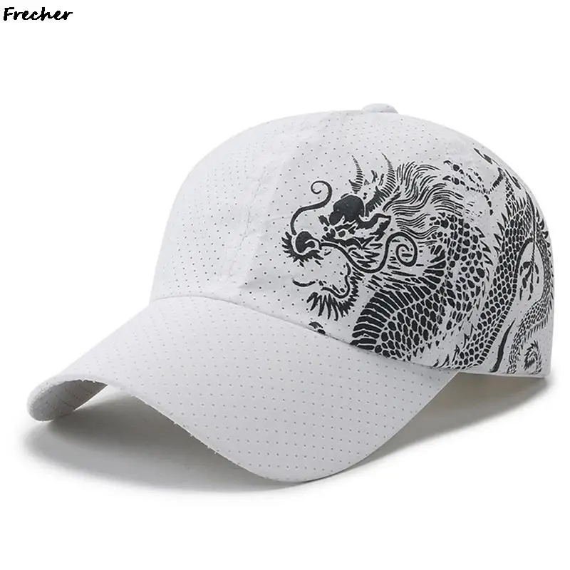 Dragon Pattern Visors Caps Summer Snapback Hats Breathable Sports Hat Unisex Cool Street Baseball Cap Lightweight Golf Gorras