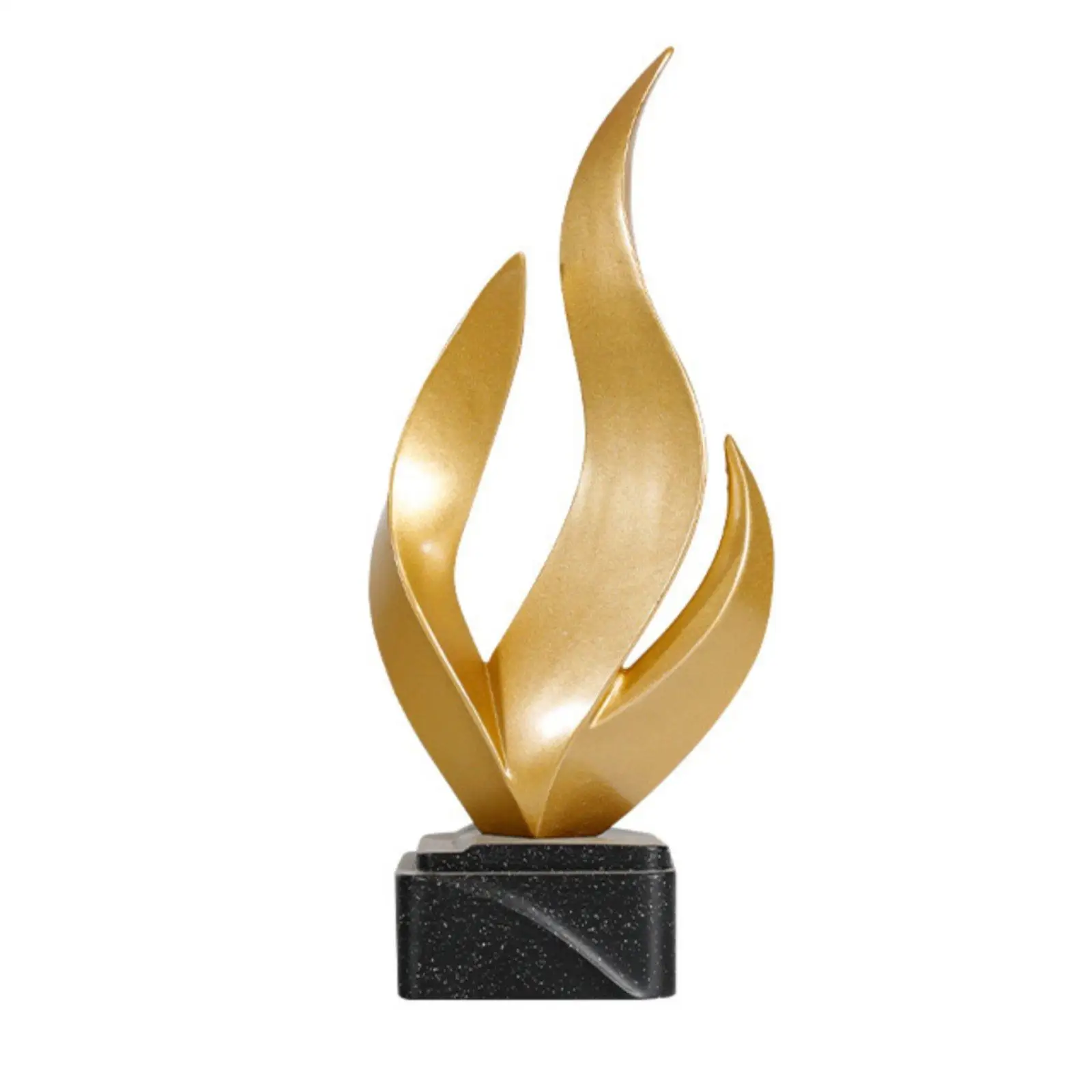 Resin Flame Figurine Luxury Look Abstract Flame Sculpture Nordic Modern Desktop Figurine for Office Desk, Living Room, Display