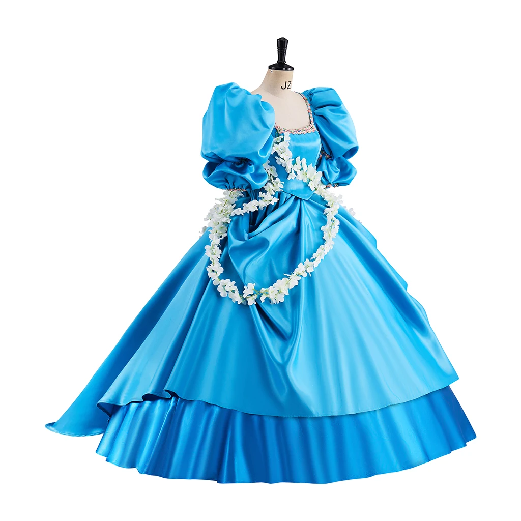 Ella Cosplay Princess Costume Woman's Blue Dress Rococo Halloween Stage Princess Cos Dress