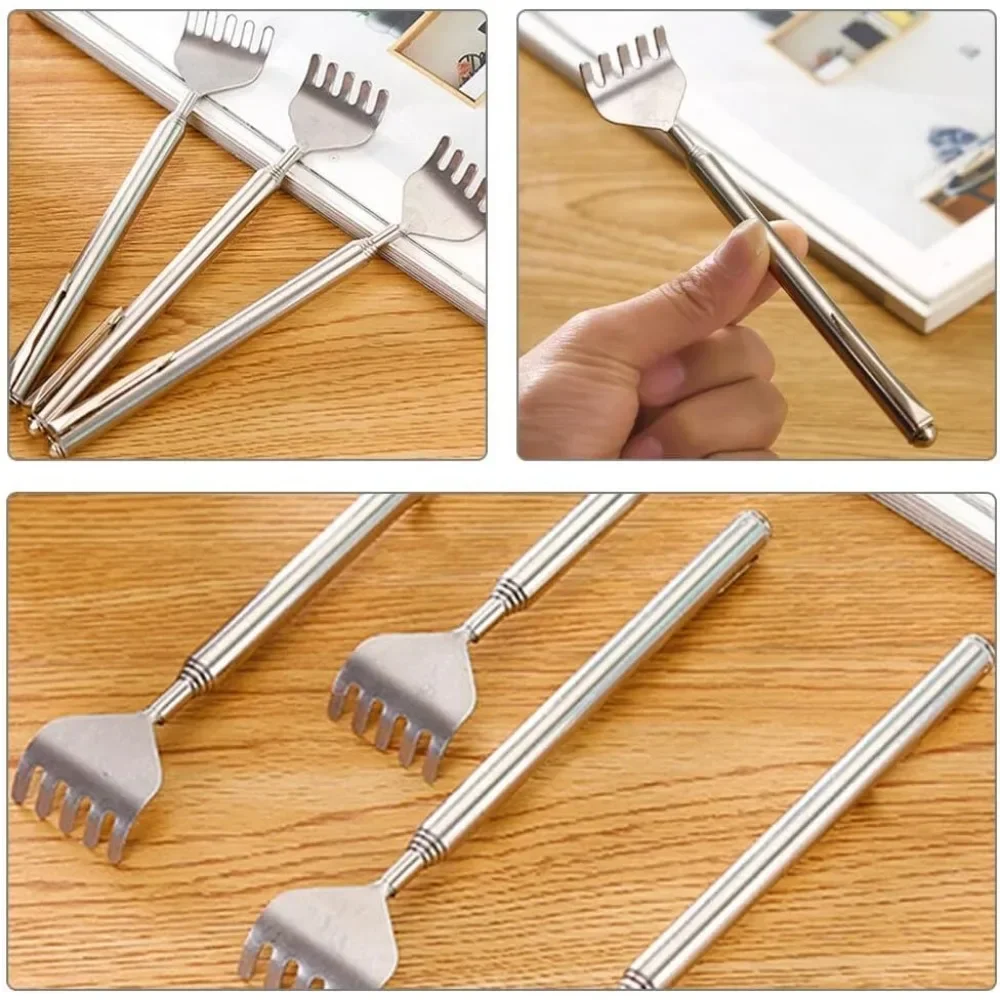 Silvery Portable Telescopic Back Scratcher - Extendable Stainless Steel, for Men & Women, Relaxing Tool & Great Gift Option