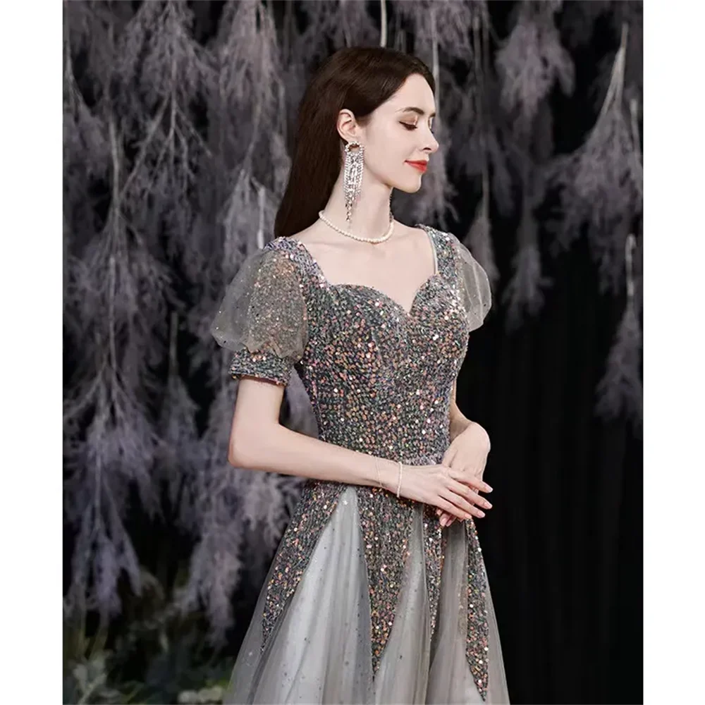 2024 mother of the bride dress Floor Length Chiffon sequined Mother Party Gowns sweetheart Neck Lace Long Plus Size Mother Dress