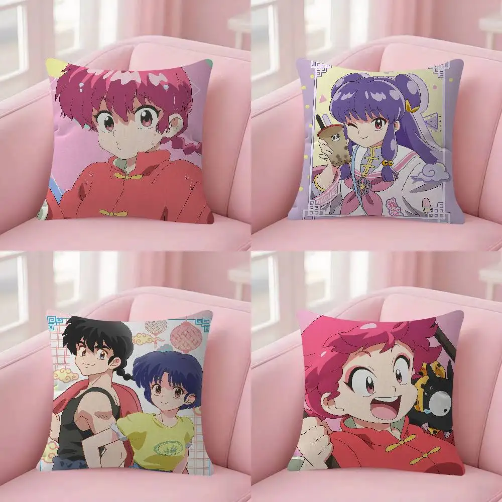 Anime Ranma Pillow Case Plush Fabric Soft Double Sided Print Sofa Cushion Cover Throw Pillow Covers