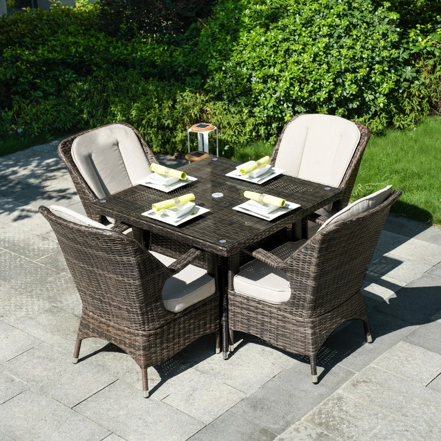 

Direct Wicker Malachi Patio Wicker 5 Piece Square Dining Set