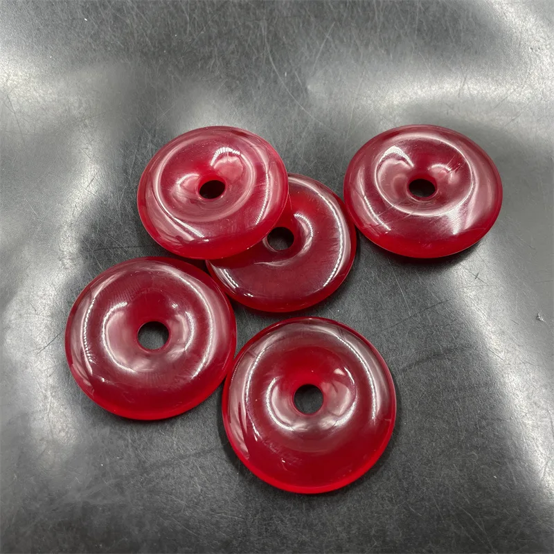 Cheap Jade Wine Red Chalcedony Agate Safety Buckle Pendant Purplish Red Chalcedony Peace Buckle Pendant Jade Pendant