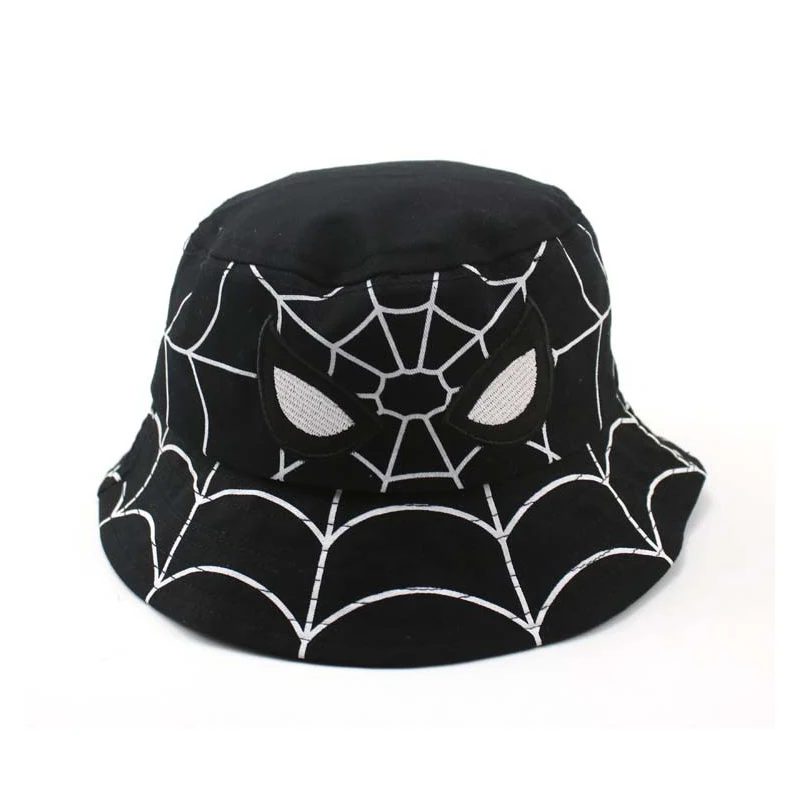 Disney Kids Caps Cartoon Spider Bucket Hats for Boys Girls Fashion Outdoor Sunscreen Fisherman Caps Children Accessories