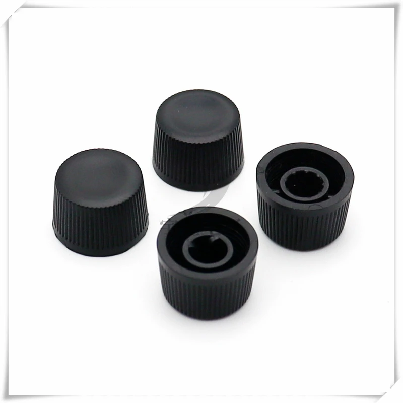 10PCS Plastic Half Shaft Striped Encoded Switch Cap Power Amplifier Volume Potentiometer Knob Cap Hole 6MM