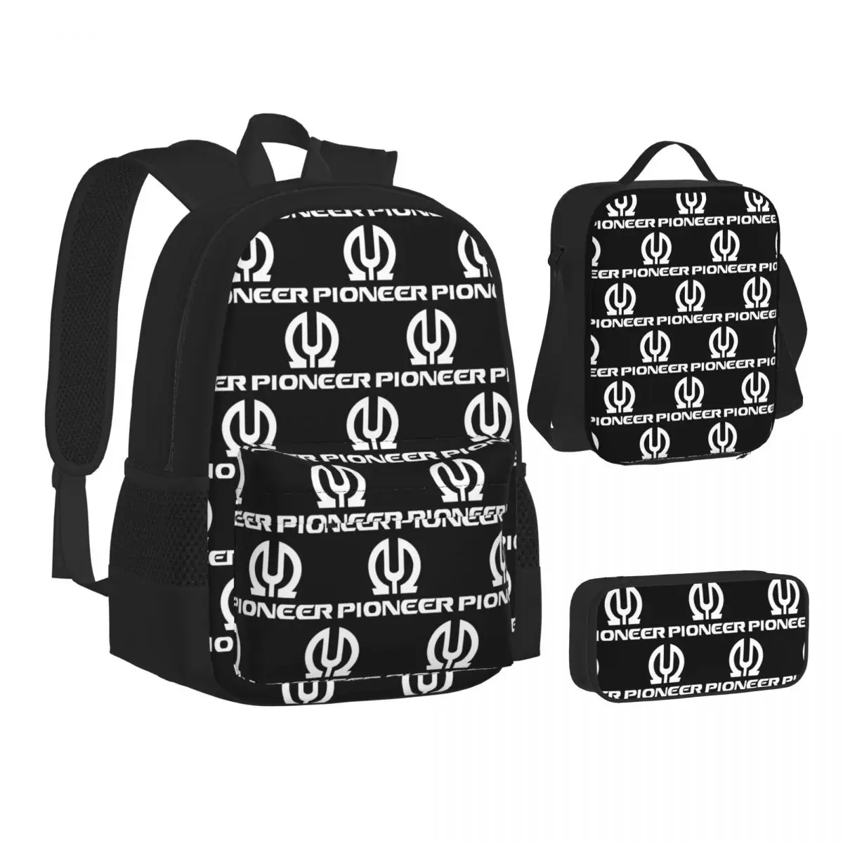 

Cool P-pioneer Logo Music Backpacks Students Bookbag School Bags Kids Rucksack Lunch Bag Pen Bag Three-Piece Set