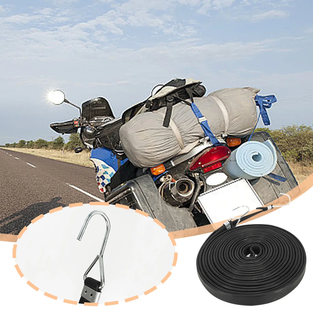 2.5M/3.5M/5M Bungee Cords with Hooks Extra Long Bungee Strap Ropes Rubber Flat Elasticity Rope Luggage Roof Rack Strap for Cargo