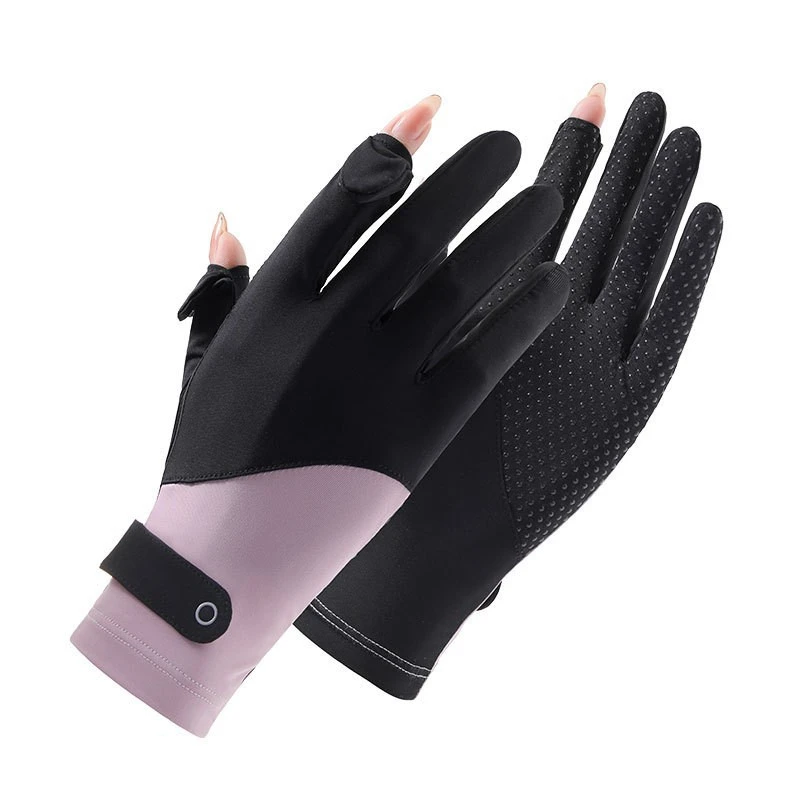 Summer Sunscreen Gloves for Women Thin UV Resistant Ice Silk Long Design Anti Slip Sunshade Touch Screen for Driving Bike New