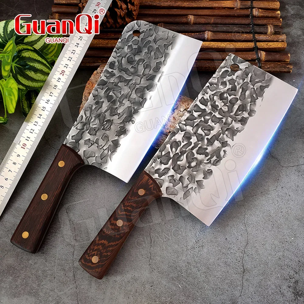 1-2pcs Kitchen knives Meat Cleaver 8inch Chinese Butcher Chef Knife 5Cr15 Stainless Steel Cutter Sharp Slicer Chopping Knife