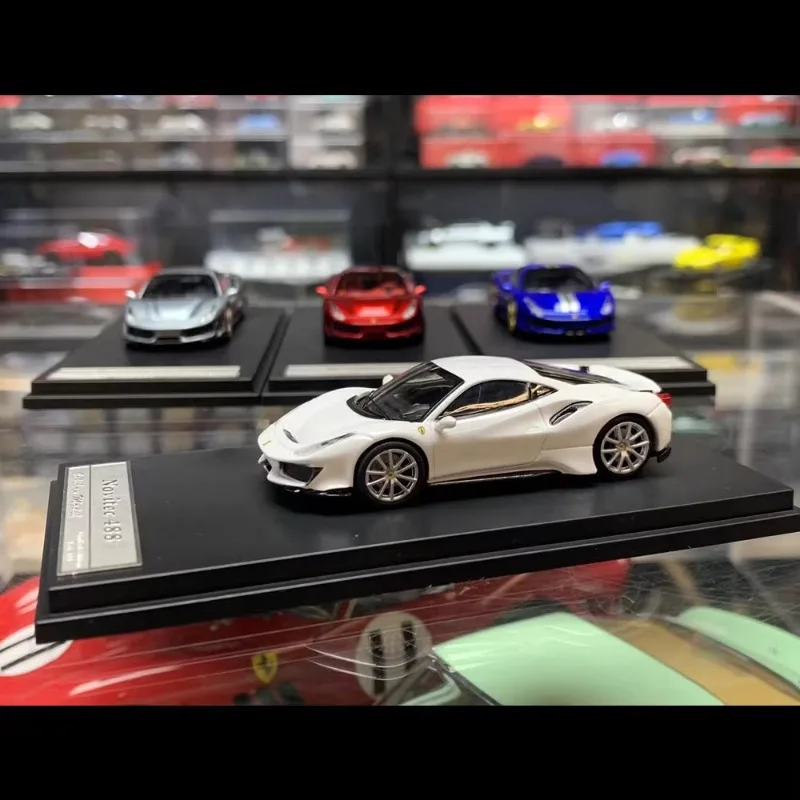 Ferrari 488 Diecast Car Model, Escala 1:64 Carro esportivo, Simulação de liga, Ferrari Openable Vehicle, Ornamentos colecionáveis