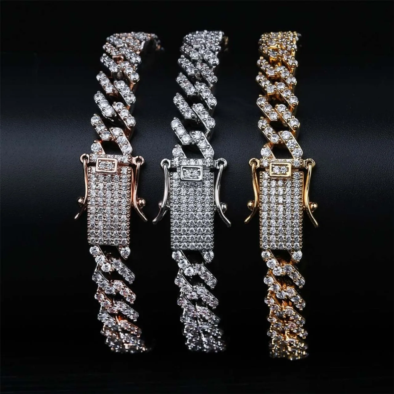 

Wholesale Luxury Hip Hop Jewelry 14K Gold 925 Sliver Moissanite Diamond Iced Out Miami Cuban Link Chain Necklace