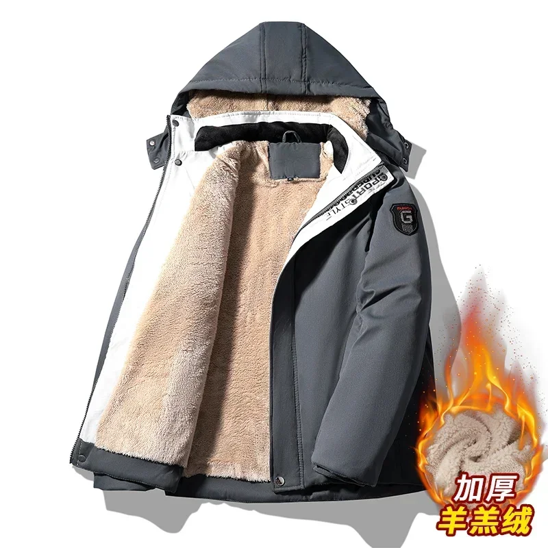 Inverno 7XL giacca da uomo con cappuccio in pile giacche calde addensate antivento Outdoor Soft Shell inverno tempo libero giacca a vento capispalla cappotti