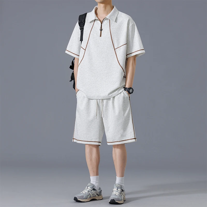 ensemble-de-sport-decontracte-en-coton-pour-homme-nouveau-modele-d'ete-chemise-a-manches-courtes-short-ample-t-shirt-a-col-rabattu