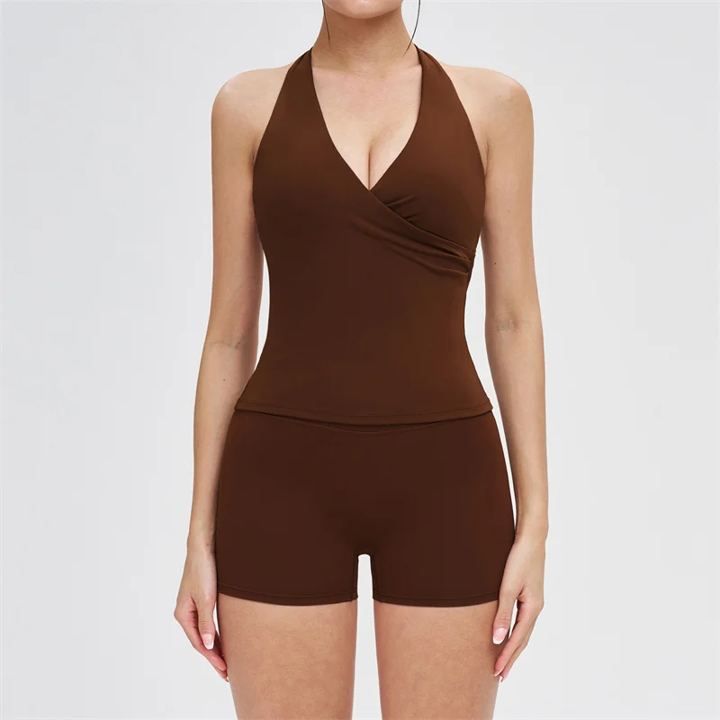 

SVEIC Gym Sets Shorts Sports Vest Women's Tracksuit Fitness Breathable High Waist Sportwear Two Piece Suit Running Yoga Clothing