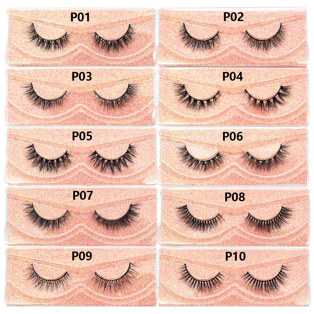 FOXESJI Short 3D Mink Lashes Eyelashes Natural Soft Wispy Lash Clusters Cruelty Free Fluffy Lightweight Eye Lashes Extension