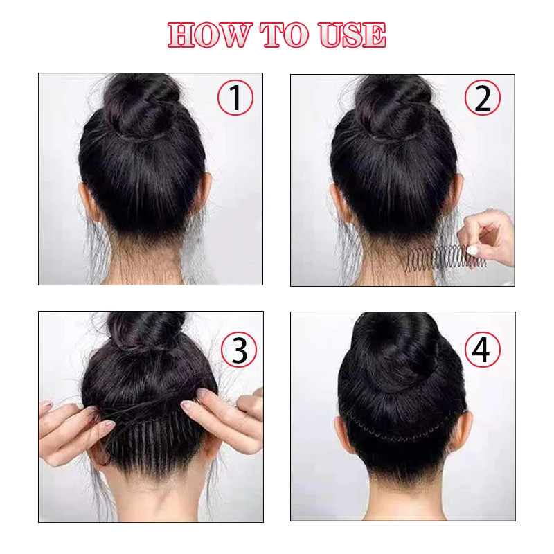 10Cm/20Cm Invisible Hairpin For Frontal Temples Broken Hair 30Cm Hair Band Hoop Clips 5Pcs Headband For Fixing Bun Hair Styling