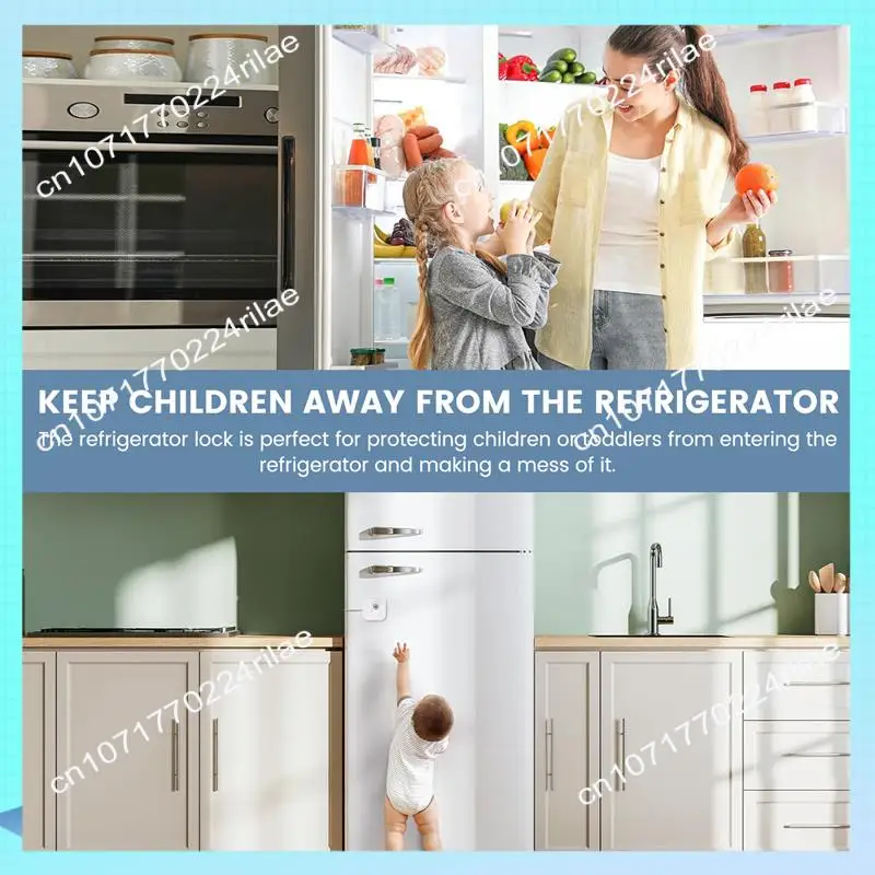 A17Z Refrigerator Lock, Mini Fridge Lock With Key For Adults, Lock For A Fridge, Cabinet Door(White 2Pack)