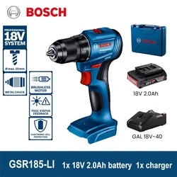 Bosch GSR 185-Li Cordless Drill Professional Electric Screwdriver 18V Brushless Motor Rechargeable Drill Driver Power Tools