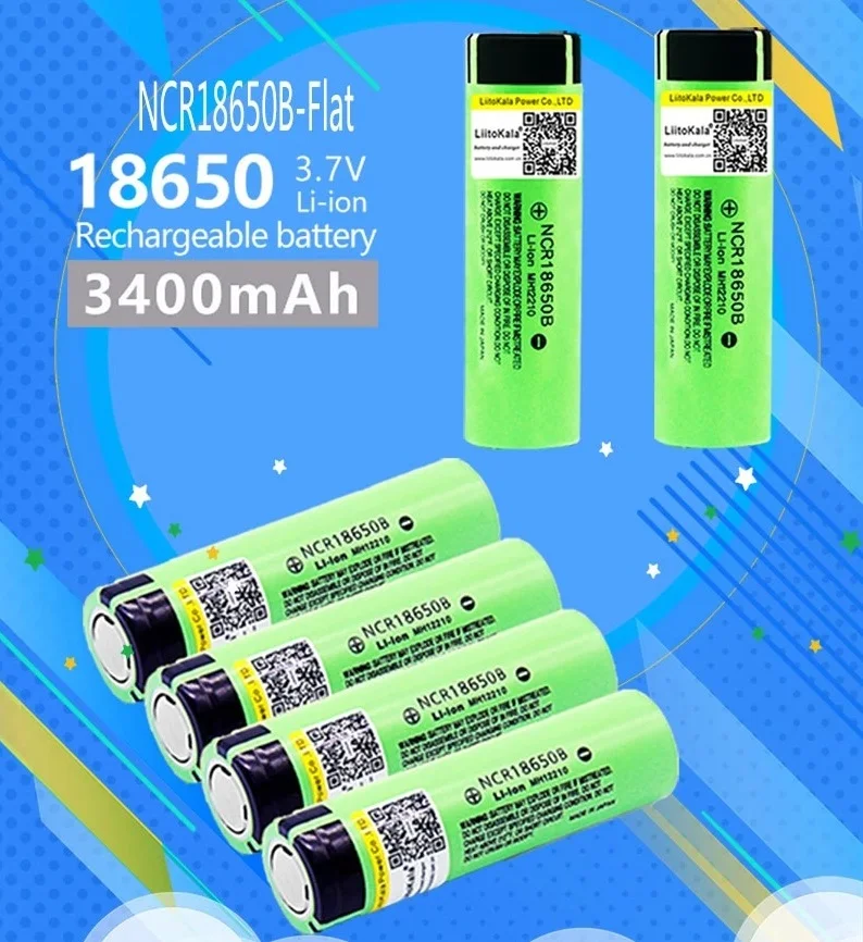 Nuova batteria liitokala 18650 originale NCR18650B 3.7V 3400 mah batteria al litio ricaricabile per batteria torcia