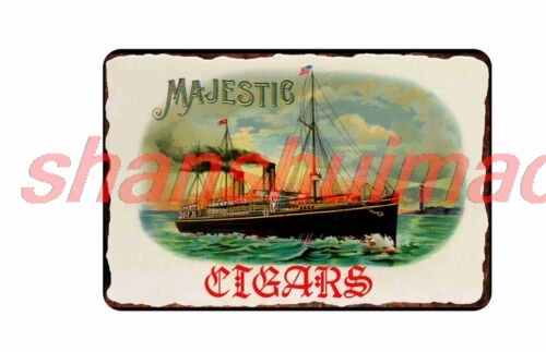 Majestic Cigars Tin Sign  8x12 Vintage Cigar Labels 1890-1900 advertising ASC