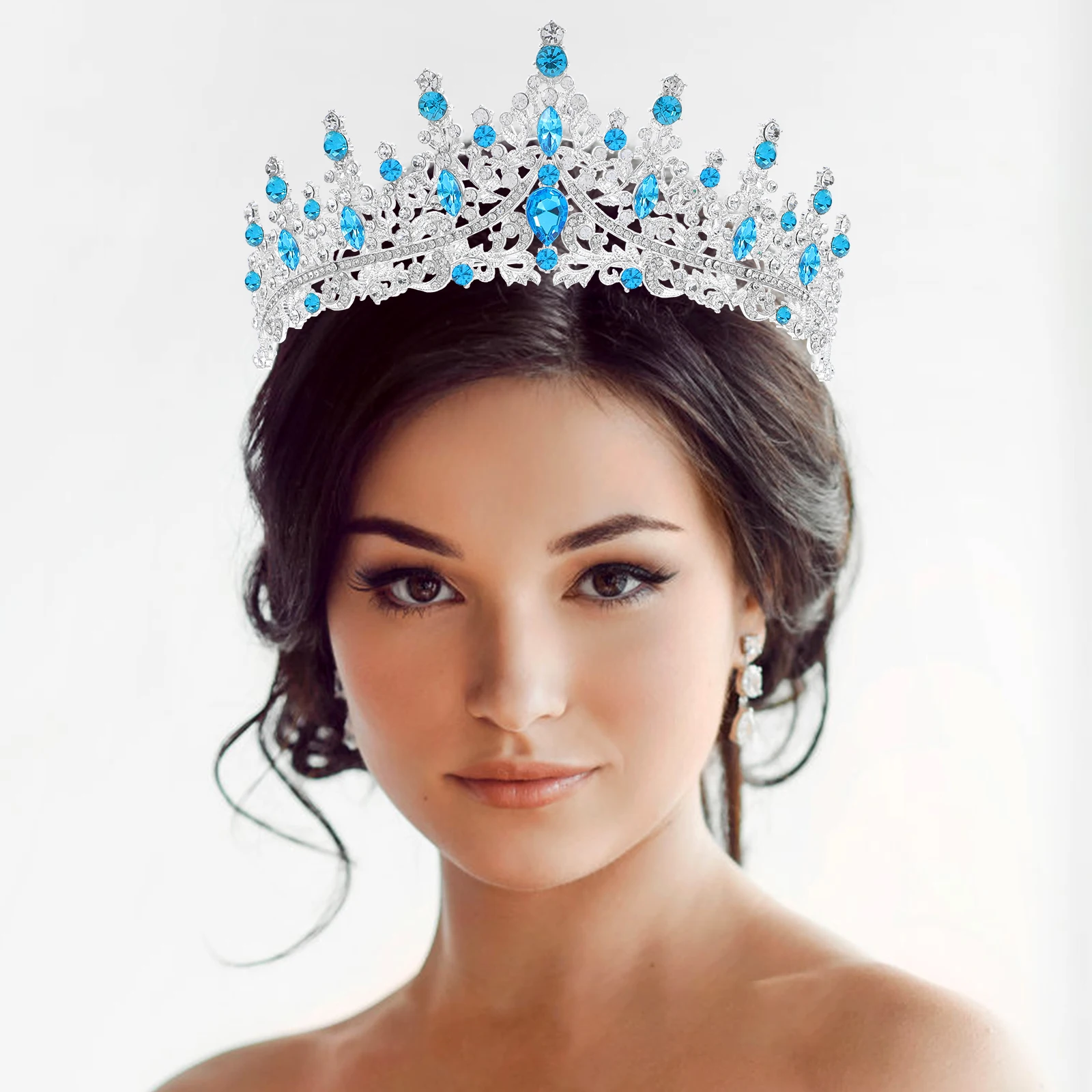 

Rhinestone Crown Hair Accessory Birthday for Women Costume Bride Headband Party