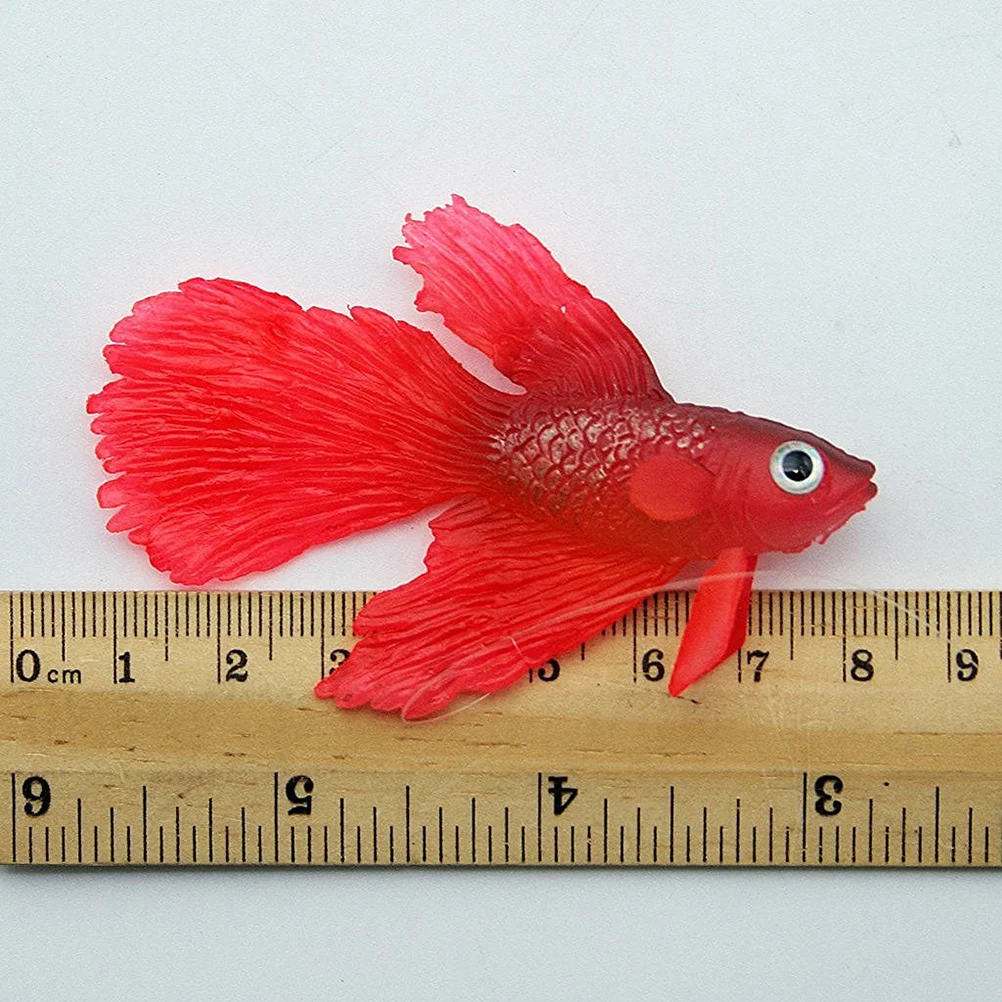 

Glowing Betta Fish Tank Decor Artificial Silicone Aquarium Ornament Red Realistic Moving Fish Tank Decoration Water Flow Design