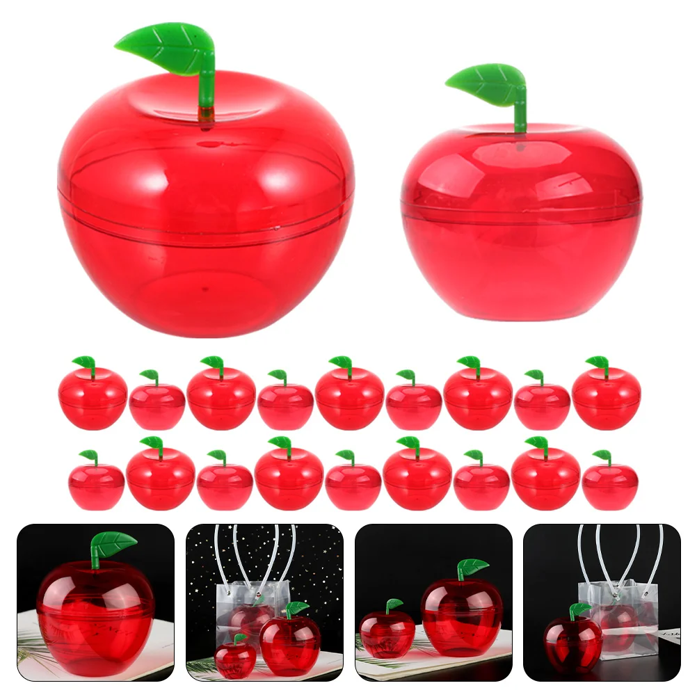 

20 Pcs Red Apple Box Wedding Gift Case Filling Party Favor Boxes Plastic Treat Storage Cookies