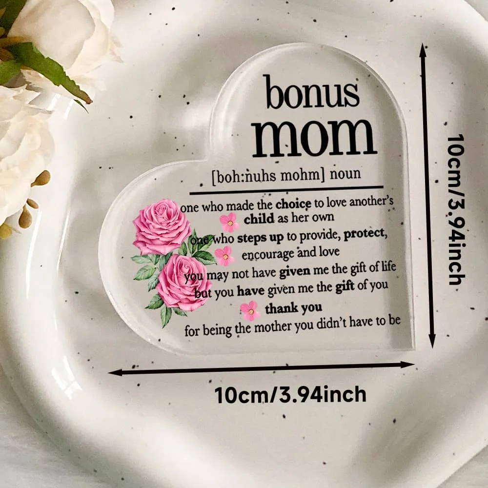Acrylic Heart Centerpiece for Mom, Emotional Mother's Day Gift for Women Home Office Decor