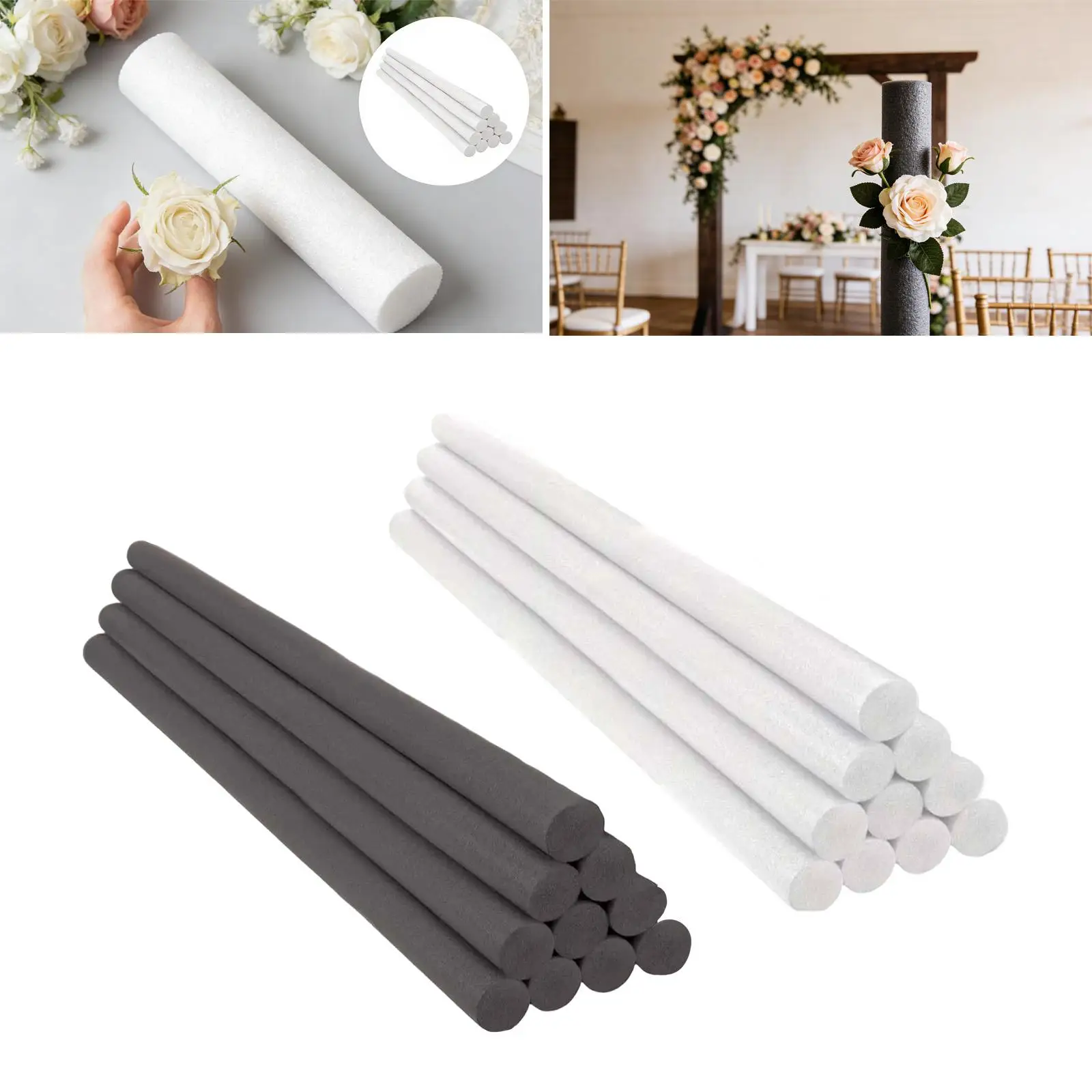 Durable Foam Cylinder Tubes Art Craft Materials Polystyrene Cylinders for DIY Ornaments and Festive Occasions